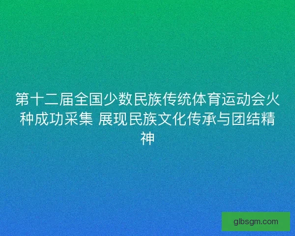 第十二届全国少数民族传统体育运动会火种成功采集 展现民族文化传承与团结精神